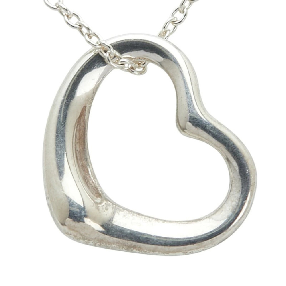 Tiffany Co Elsa Peretti Open Heart Necklace Silver TIFFANYCo